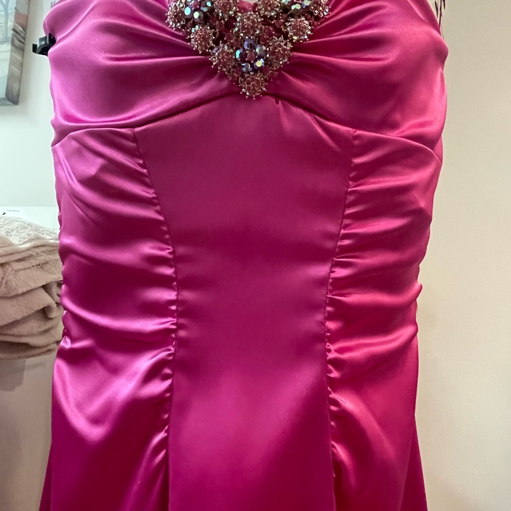 Elegant Pink Satin Dress